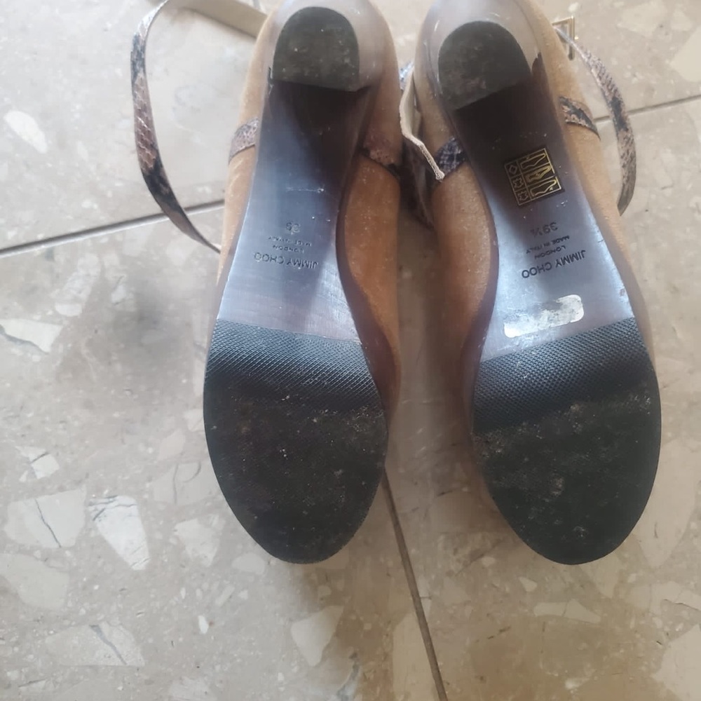 Jimmy Choo Tan Platform Sandals With Python Strap… - image 4